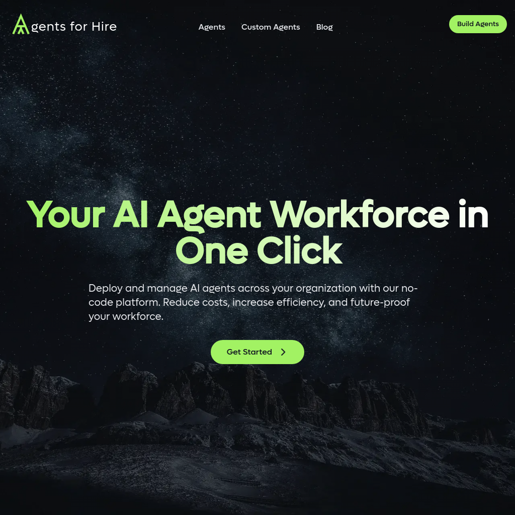 Your AI Agent Workforce in One Click: Empower Your Team with AI Agents in Minutes - Build, Deploy and Manage with Our No-code Platform