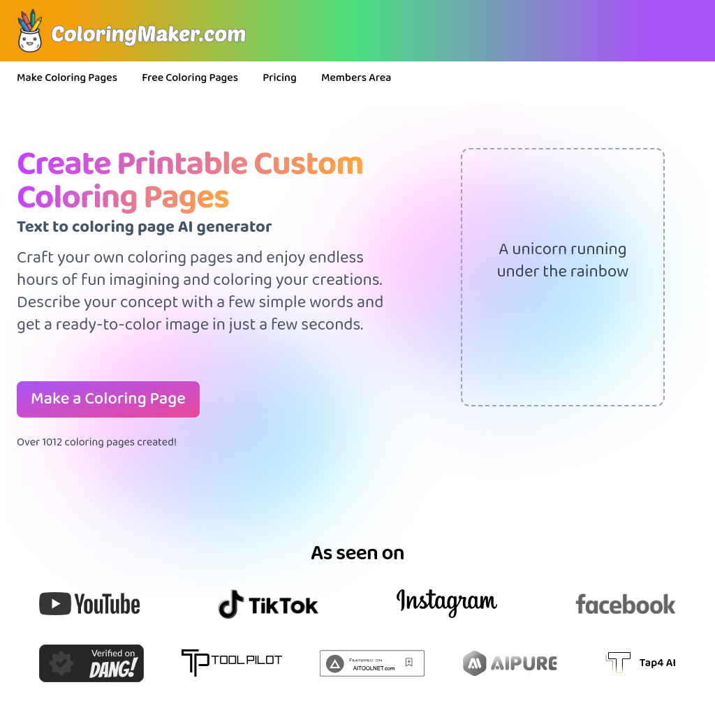 AI Coloring Maker: Create Unique Coloring Pages with AI 🎨