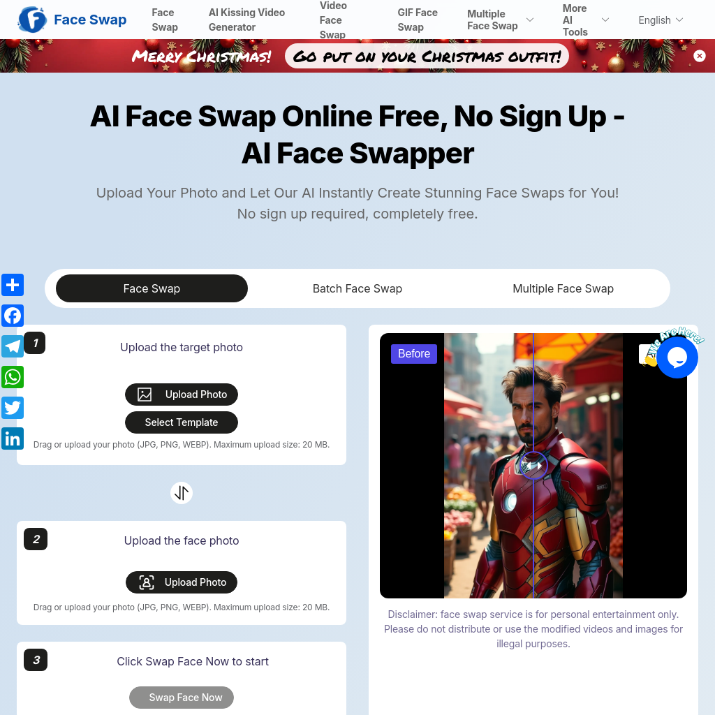 AI Face Swapper: 100% Free AI Face Swap Tool - No Watermarks, No Sign-up, and No Limits. Transform Your Photos!
