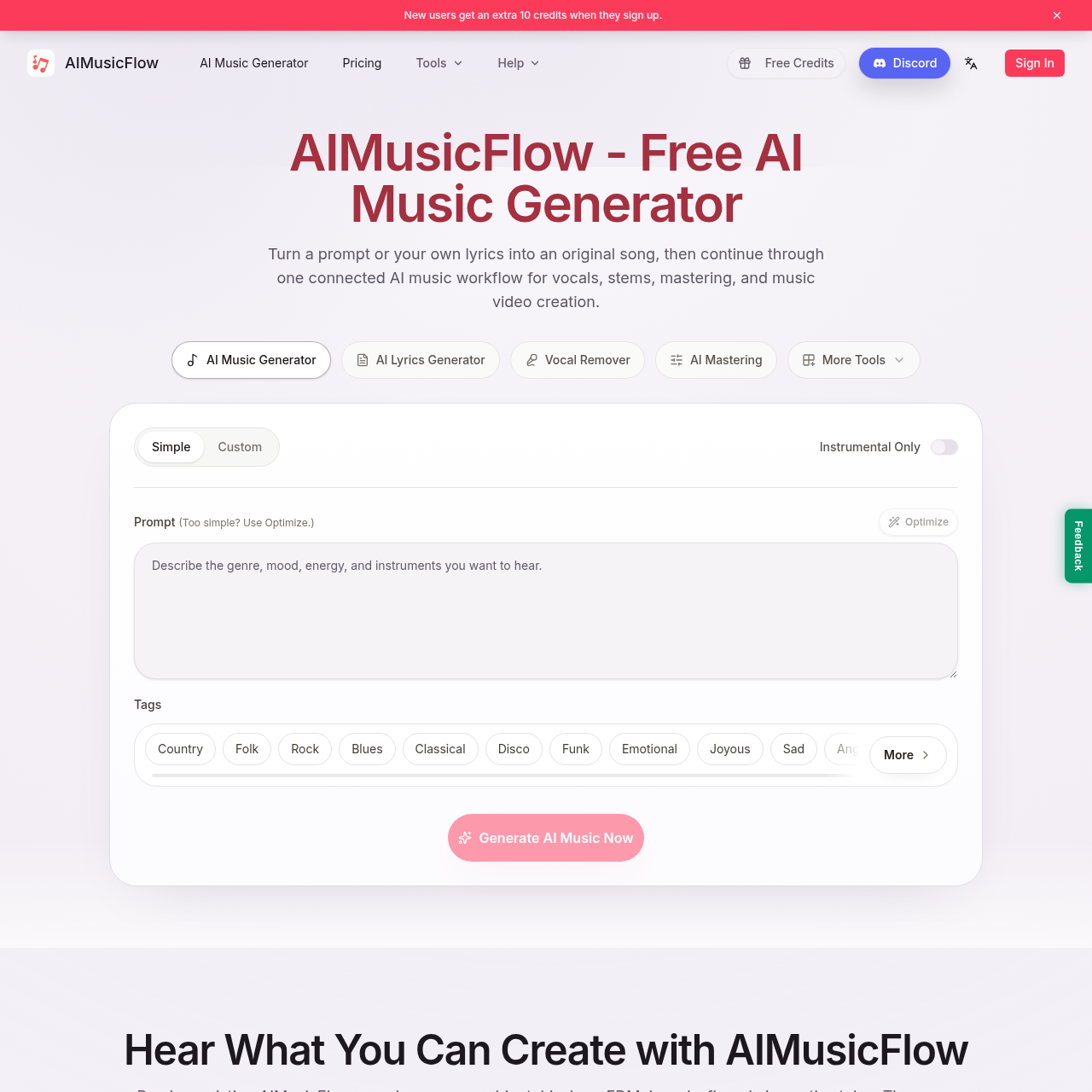 AI Music Creation Tool