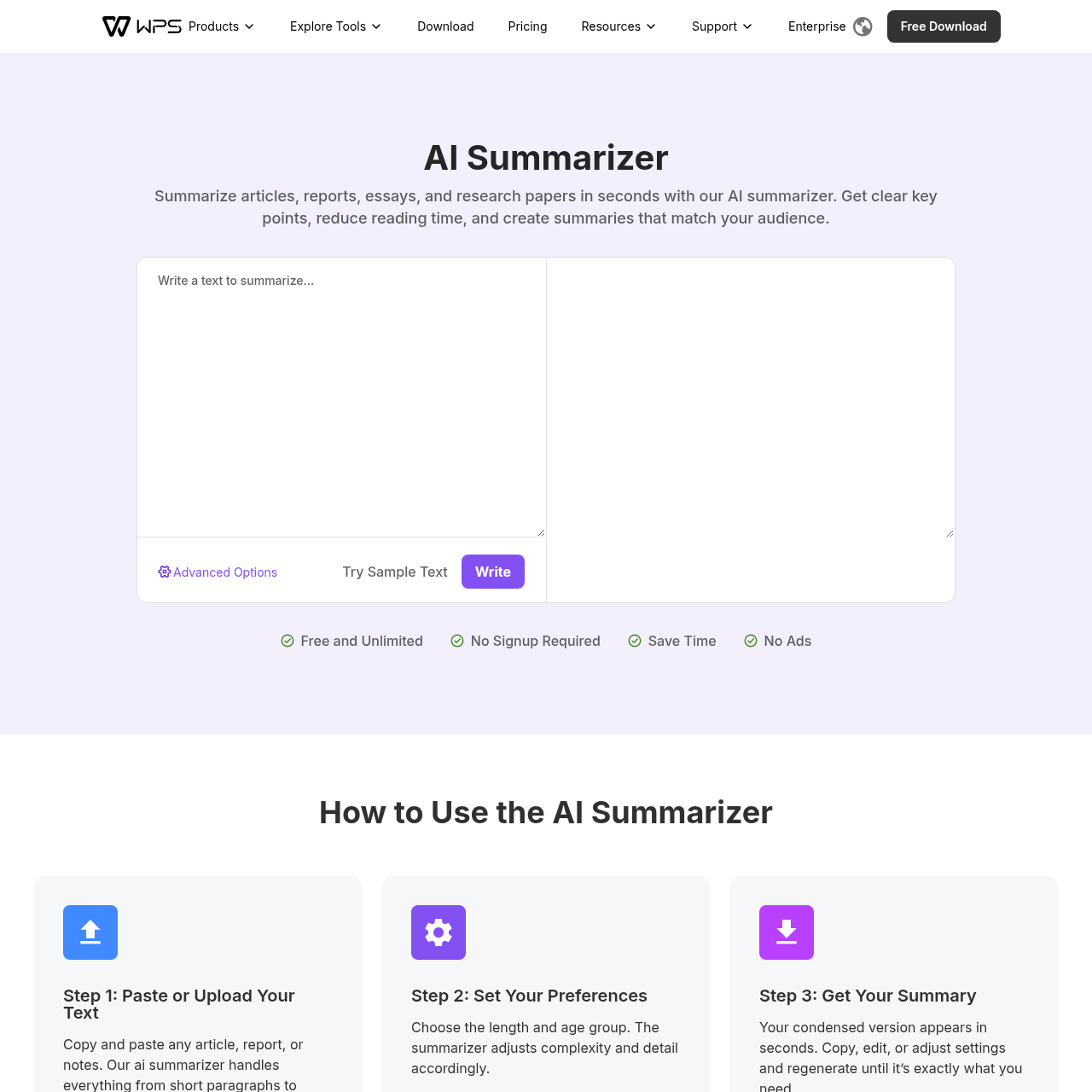 Summarize any text in seconds with AI precision. Save time and get clear key points.