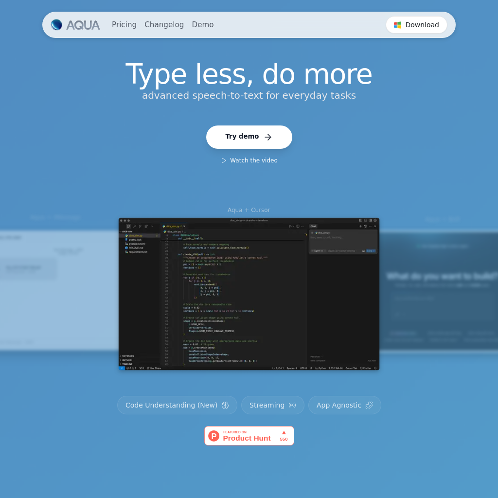 Aqua Voice: Fast Voice Input for Mac and Windows