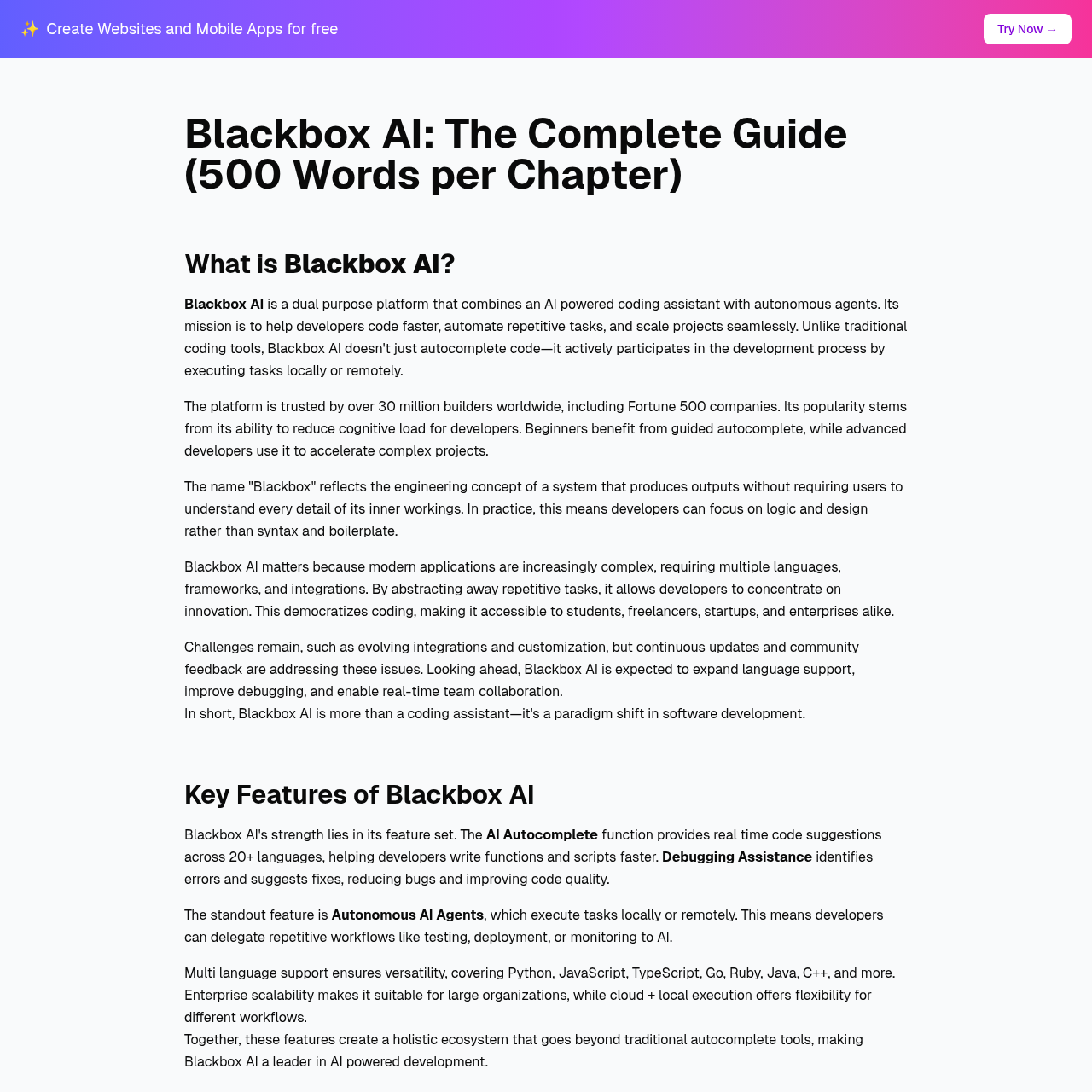 Blackbox AI: Accelerate Your Development with AI Coding Assistant & Autonomous Agents