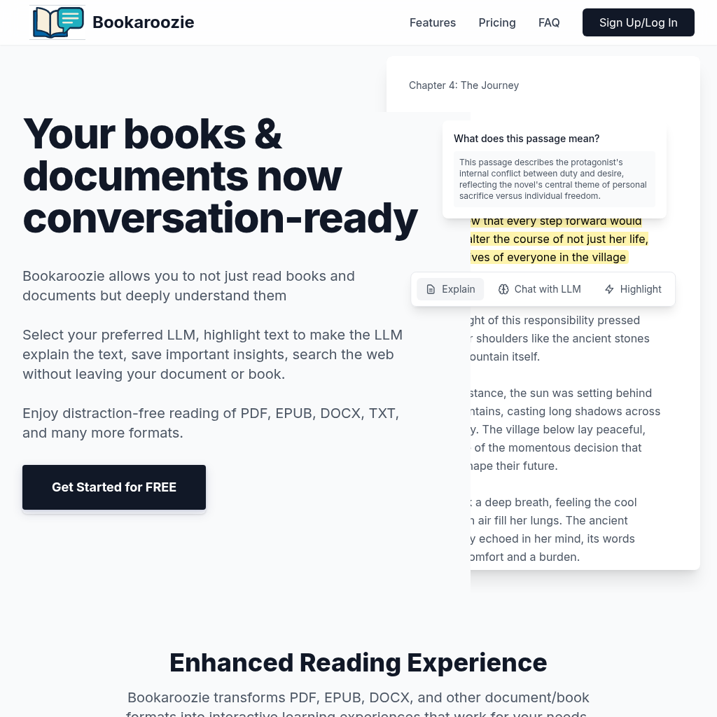 Bookaroozie: Unlock Your Reading Potential: Read, Discuss, and Learn with AI