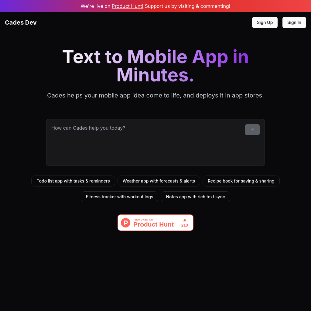 Transform your mobile app idea into a reality in minutes, with AI-powered design and deployment.