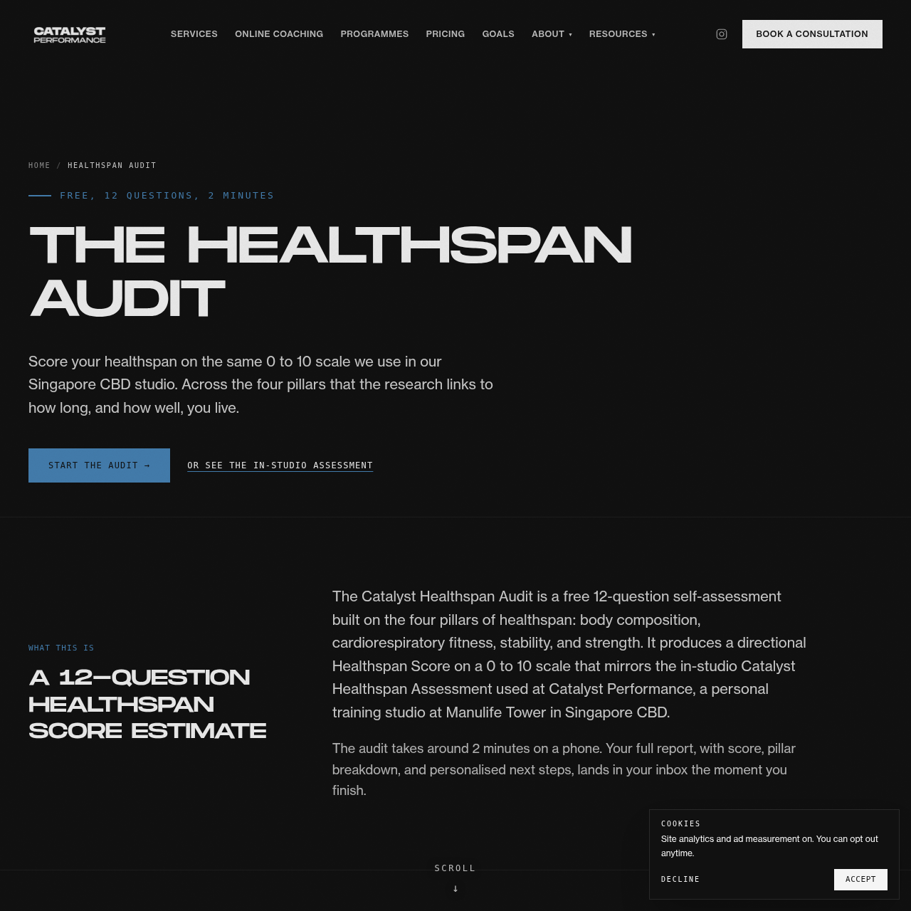 Healthspan assessment tool