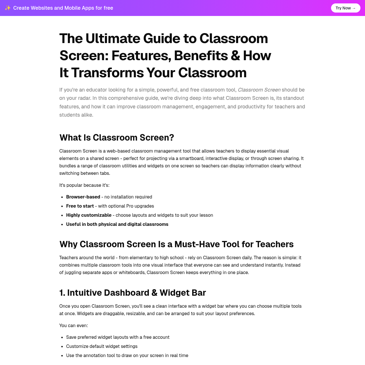Classroom Screen: Transform Your Classroom with Classroom Screen