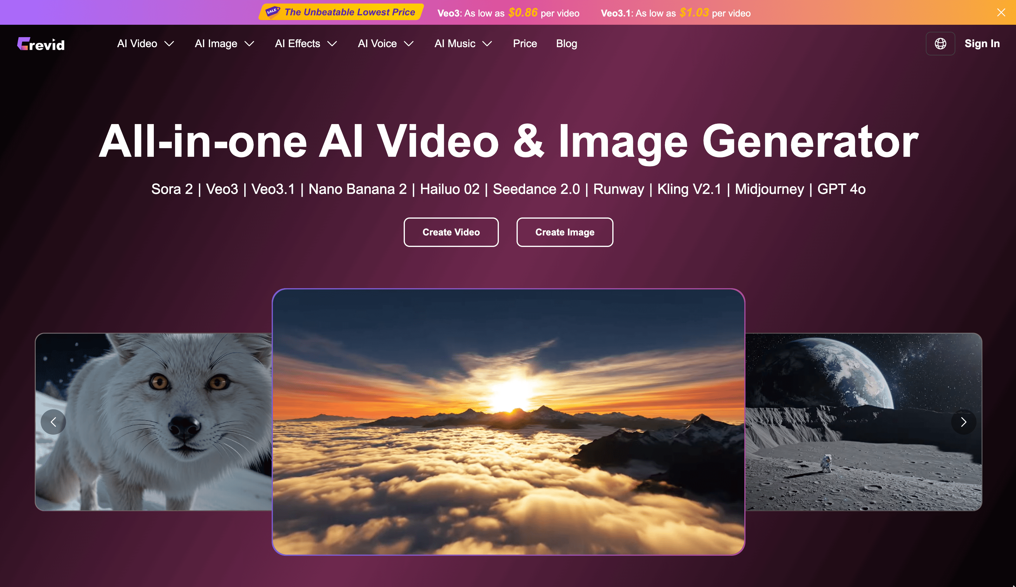 Crevid AI: Transform Text & Images into Stunning Videos & Images with AI