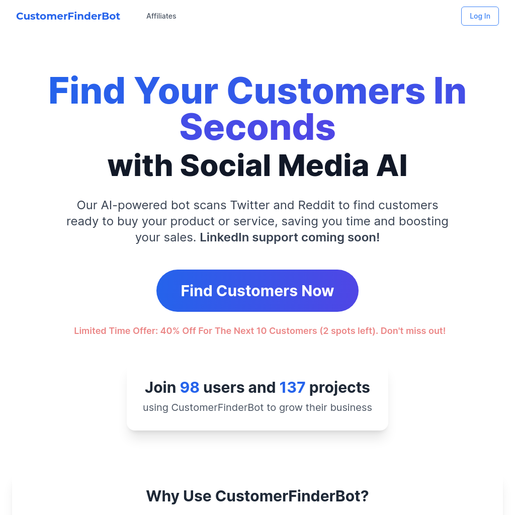 Unlock Social Leads, Streamline Sales with CustomerFinderBot
