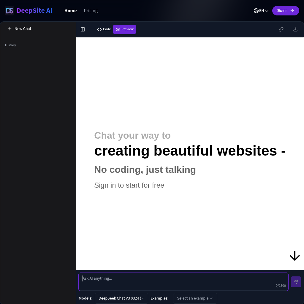 DeepSite AI: Website Creation Made Easy