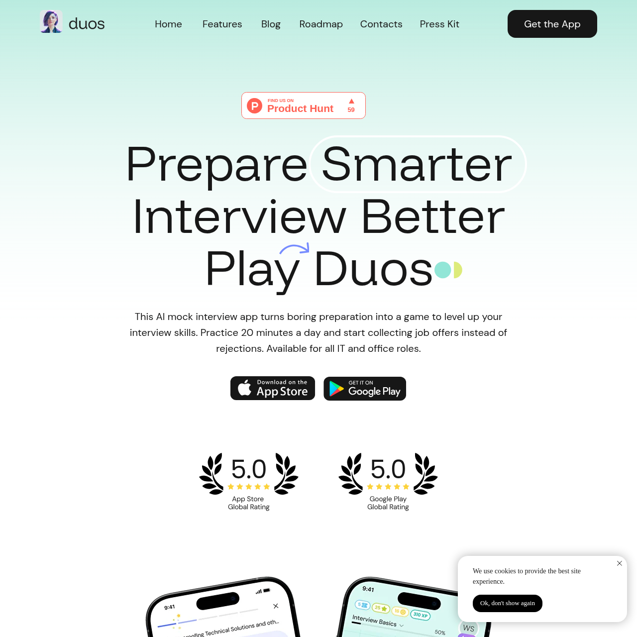 Duos – AI Mock Interview Simulator: Master Your Interviews with AI-Powered Mock Simulations | Prepare Smarter