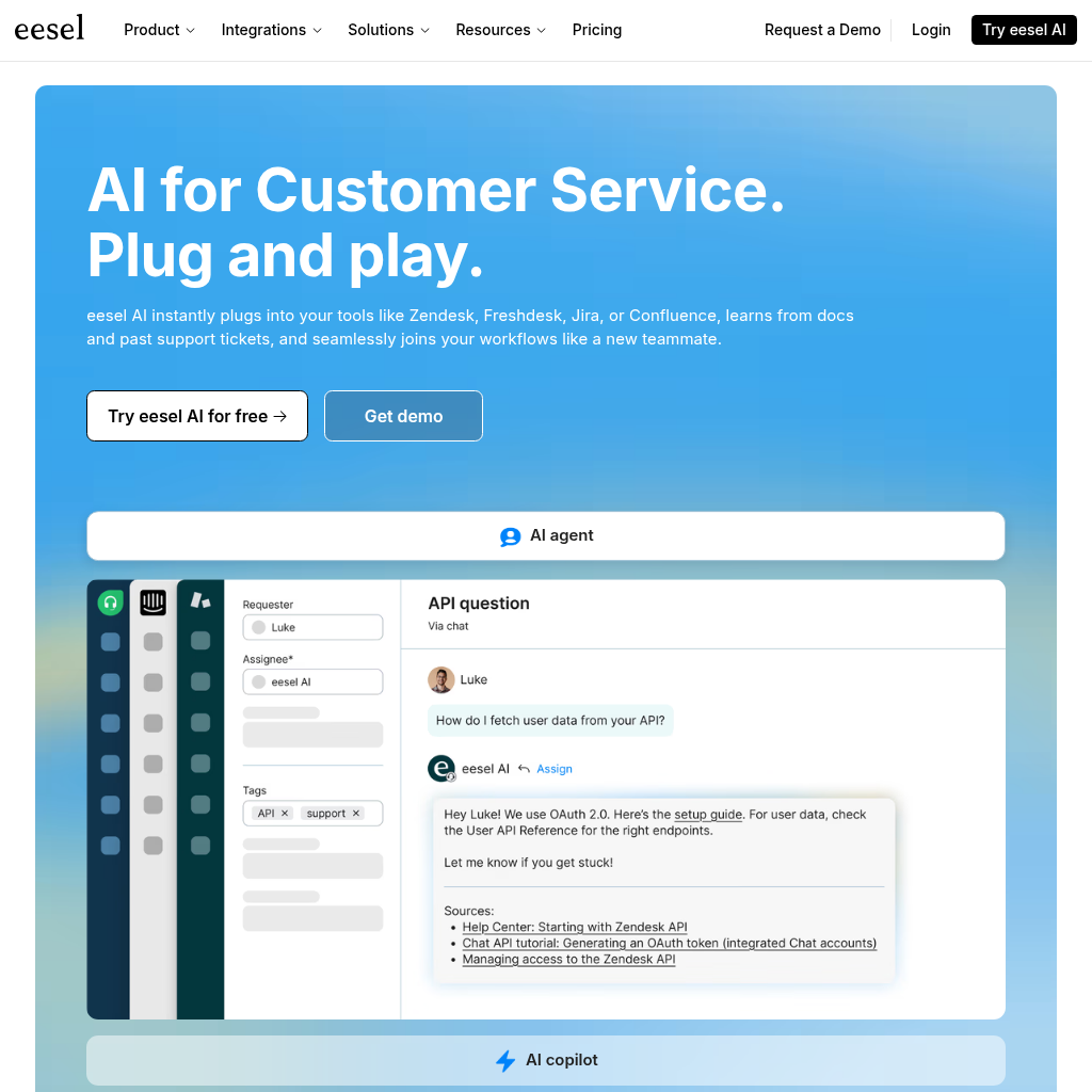 eesel: AI for Customer Service & Support | The #1 AI Agents for CX
