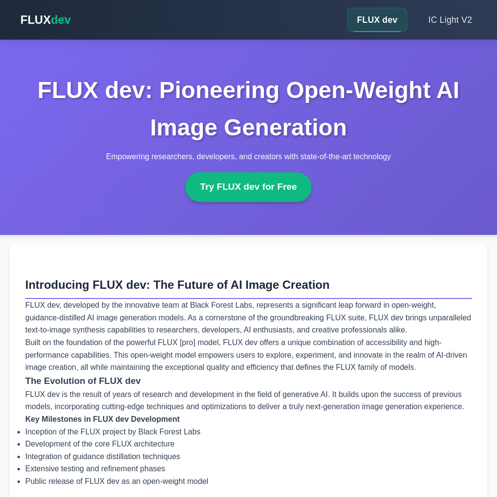 FLUX dev: Revolutionary Open-Weight AI Image Generation Model