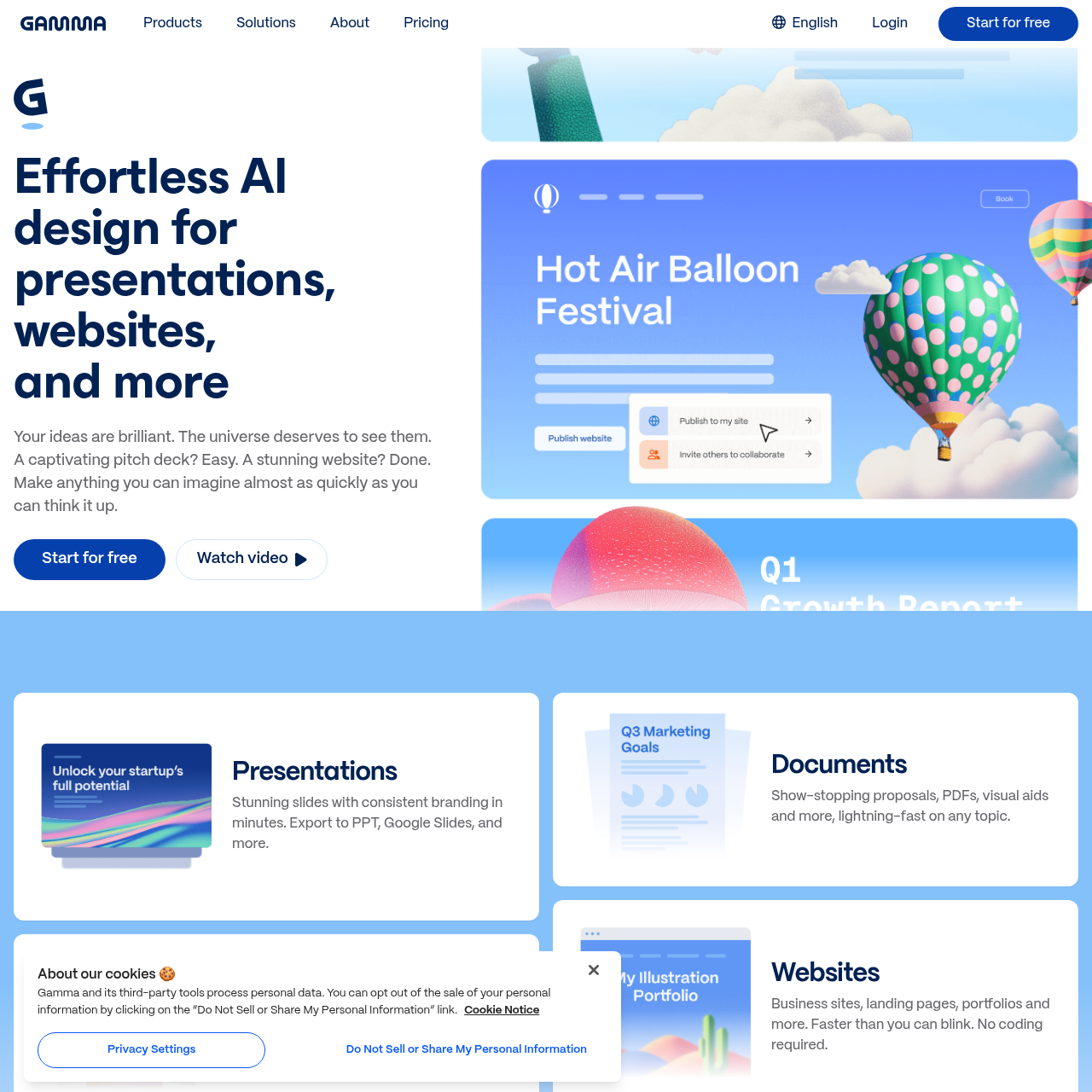 Gamma: Effortless AI Design for Stunning Presentations and Websites