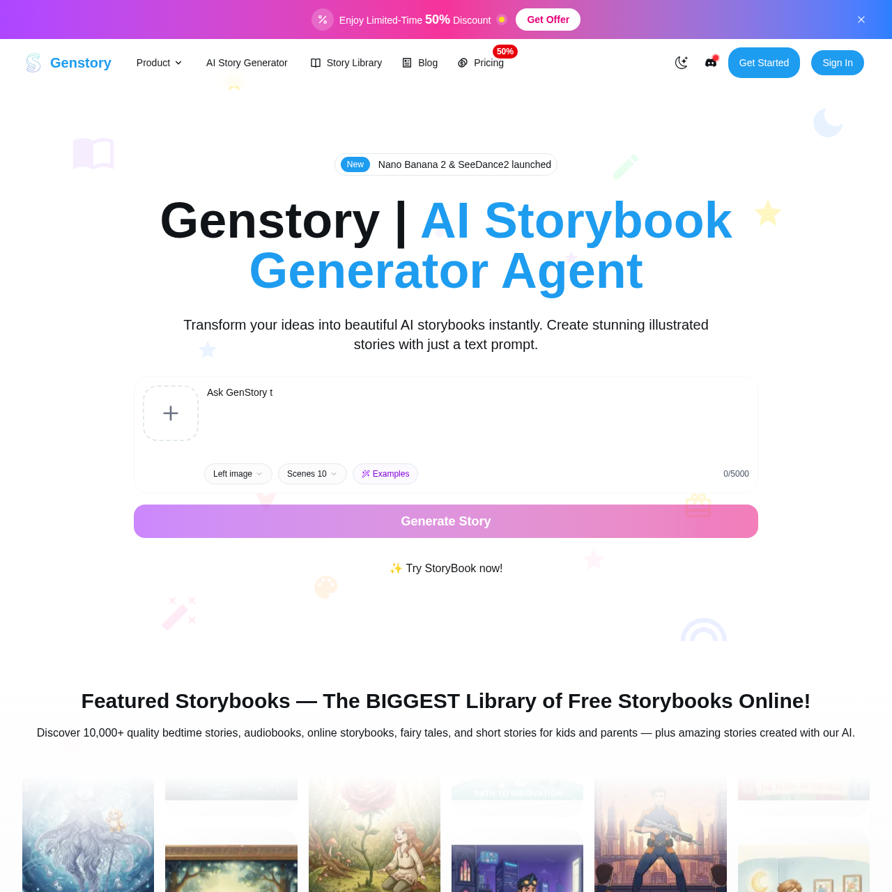 GenStory: Transform Ideas into Stories, Art, and Videos Instantly with GenStory's Free AI Creator