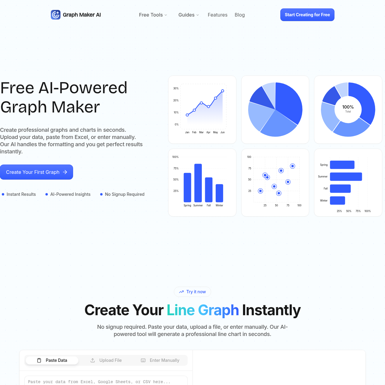 Create professional graphs and charts in seconds with AI-powered formatting.