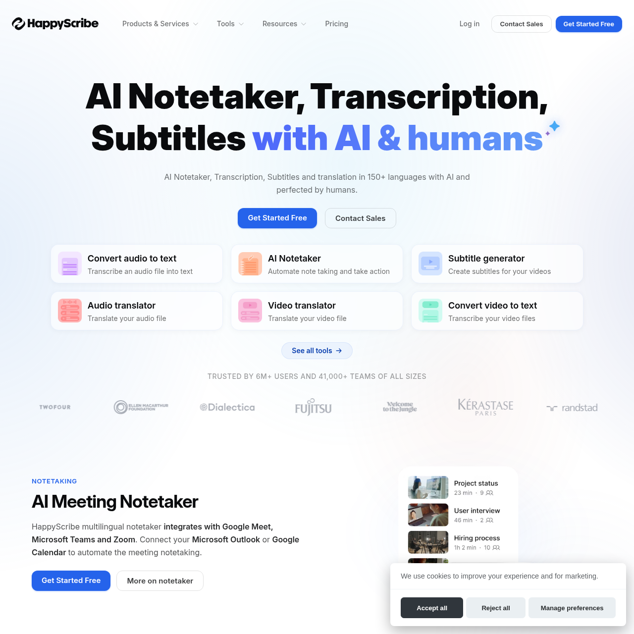 HappyScribe: Effortless AI-Powered Note-Taking, Transcription, Subtitling & Translation in 150+ Languages