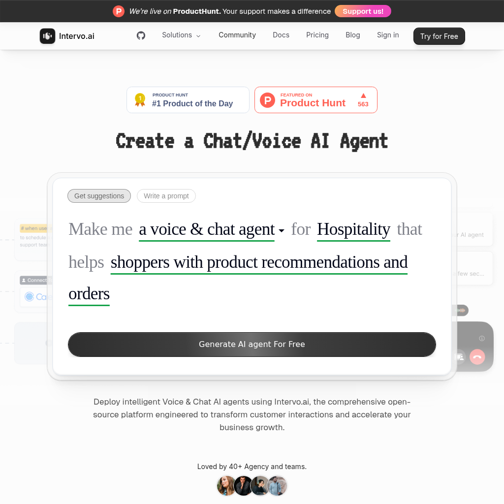 Intervo: Transform customer interactions with AI-powered voice & chat agents