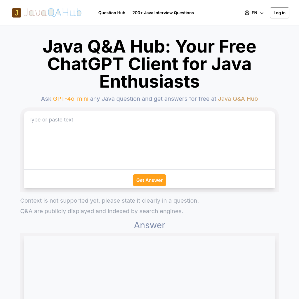 Java Answers at Your Fingertips