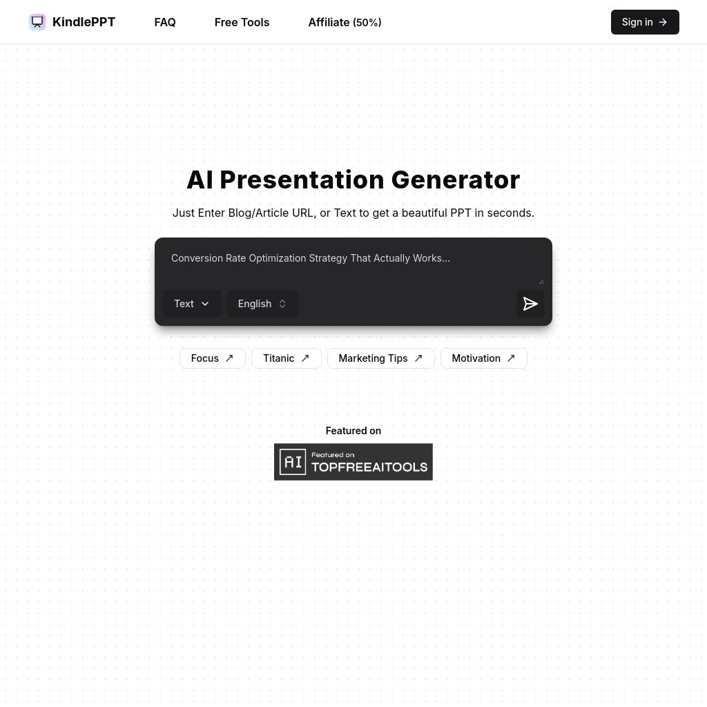 Transform your ideas into stunning presentations in seconds
