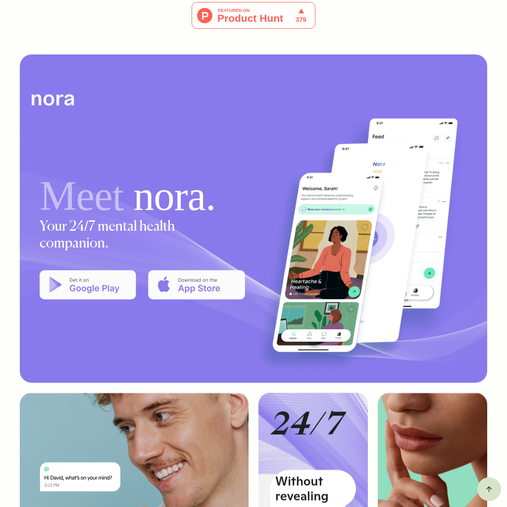 Nora: Your mental health companion, always here when you need it