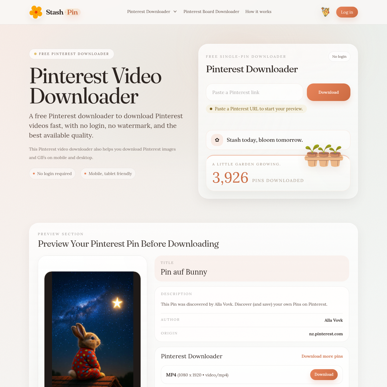 Pinterest Video Downloader: Download Pinterest Videos Instantly: Free, No Login, No Watermark