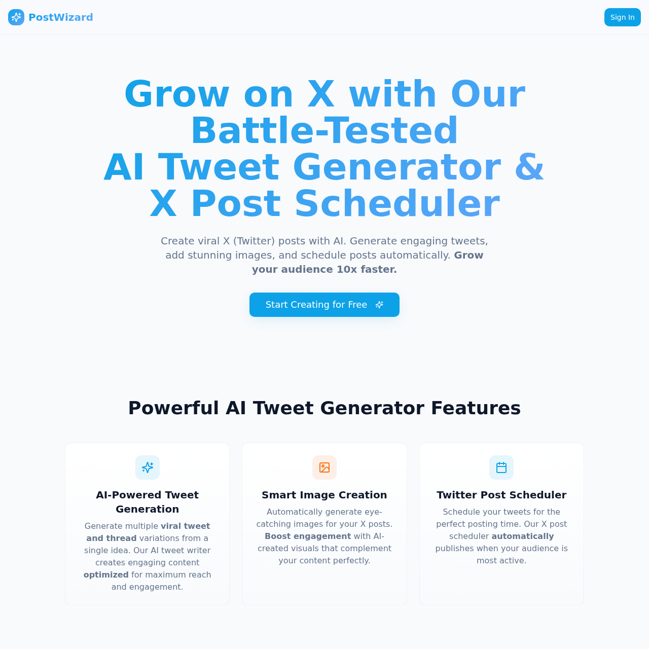 Create viral tweets with AI, schedule posts, and grow your Twitter audience fast.