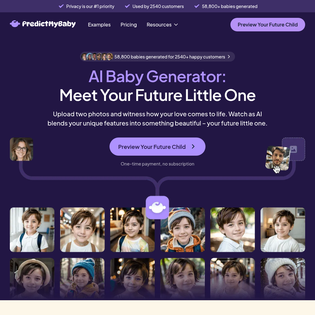 PredictMyBaby: See Your Future Child in Minutes