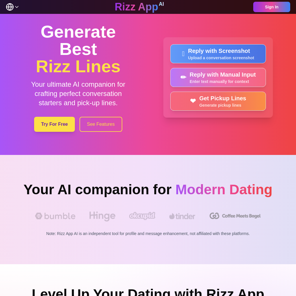 Rizz App AI: Craft Perfect Rizz Lines with AI