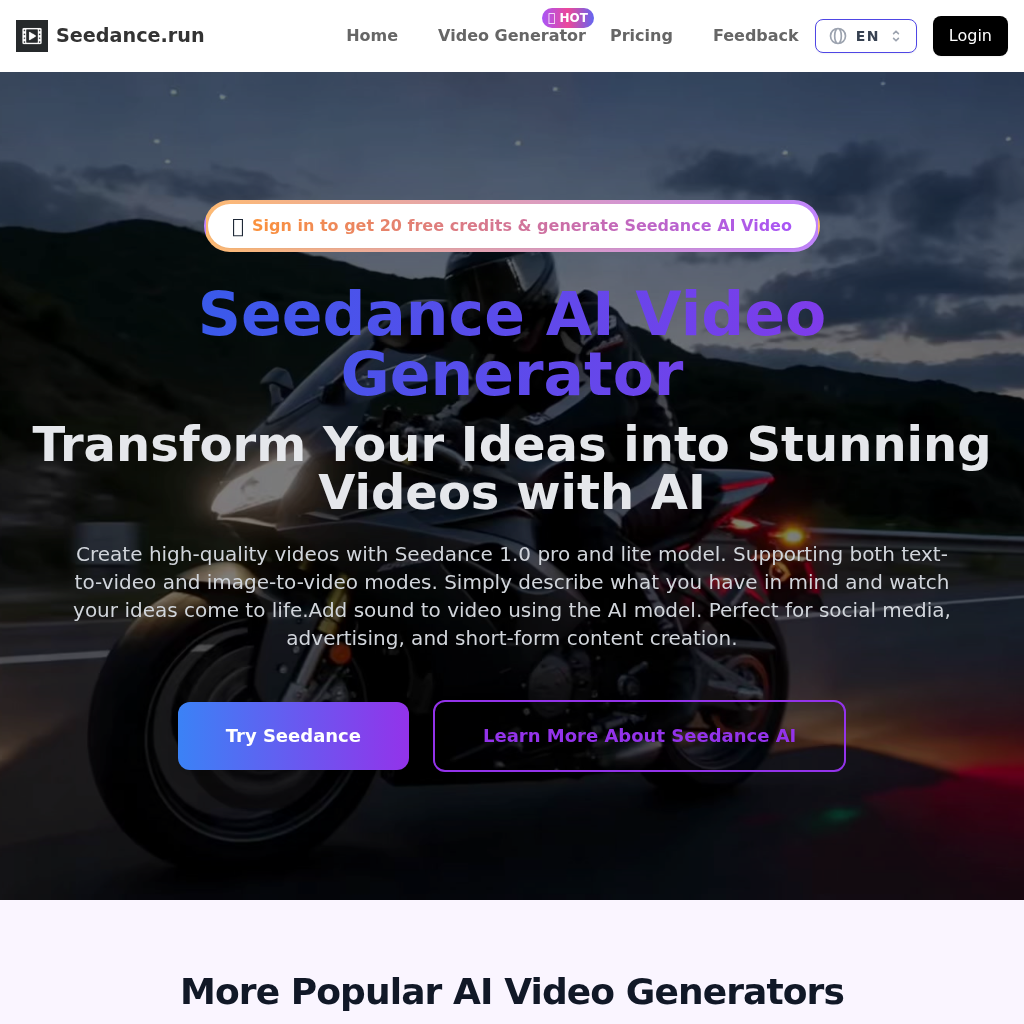 Seedance AI Video Generator: Create stunning AI videos from text or images with ease