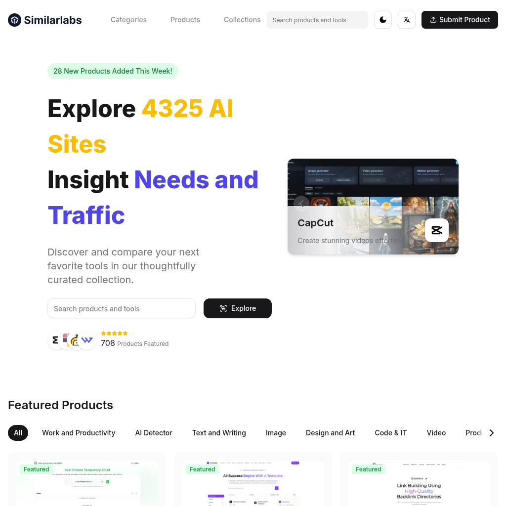 SimilarLabs: Discover and Compare AI Products and Tools