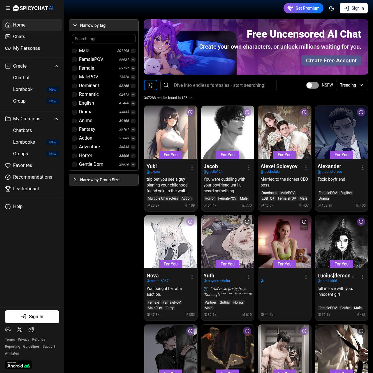 SpicyChat: Immerse Yourself in Uncensored Conversations