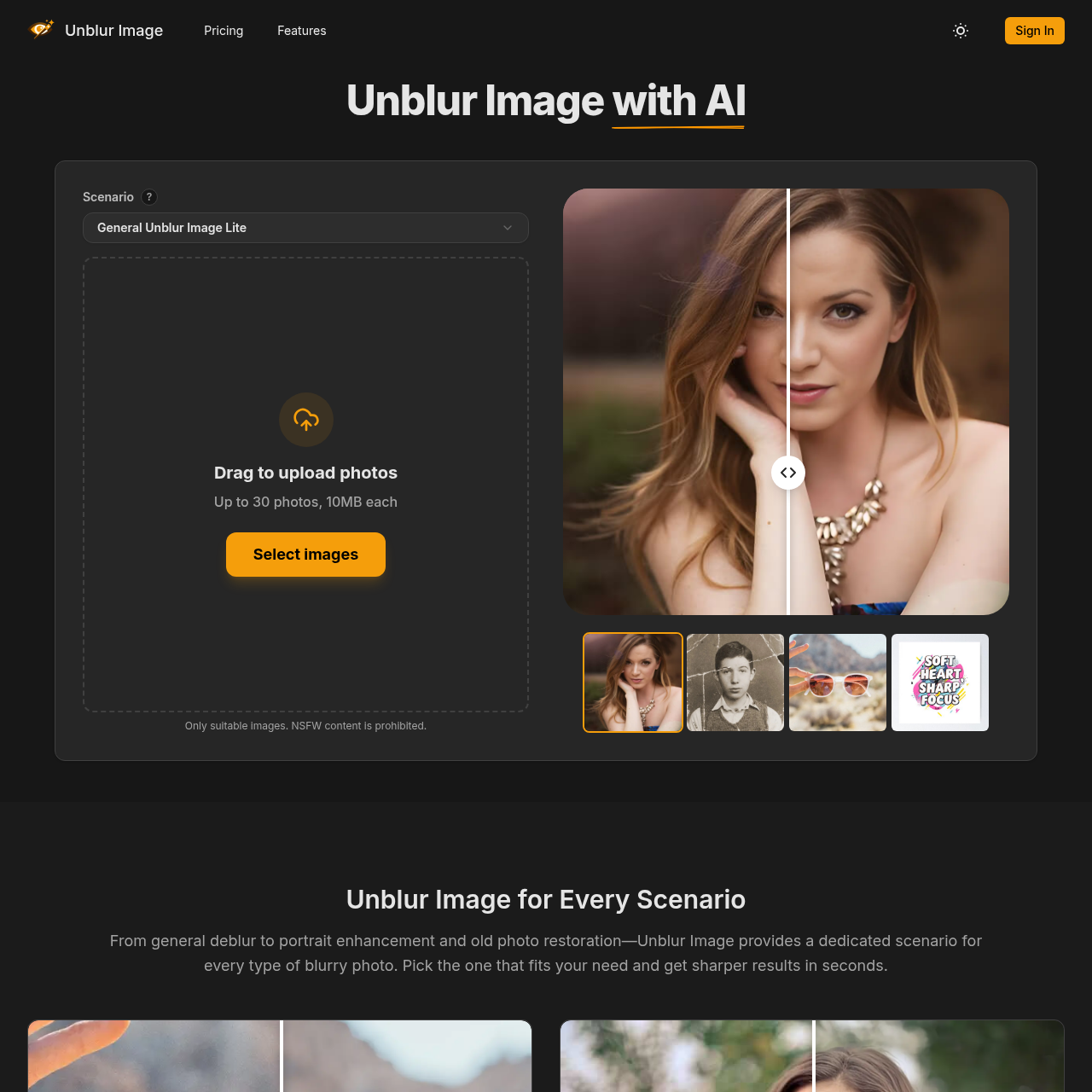 AI-Powered Online Image Sharpening for Blurry Photos