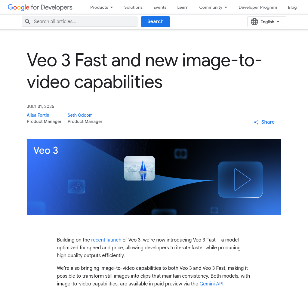 Veo 3 Fast: Transforming Images into Videos with Veo 3 Fast and New Image-to-Video Capabilities
