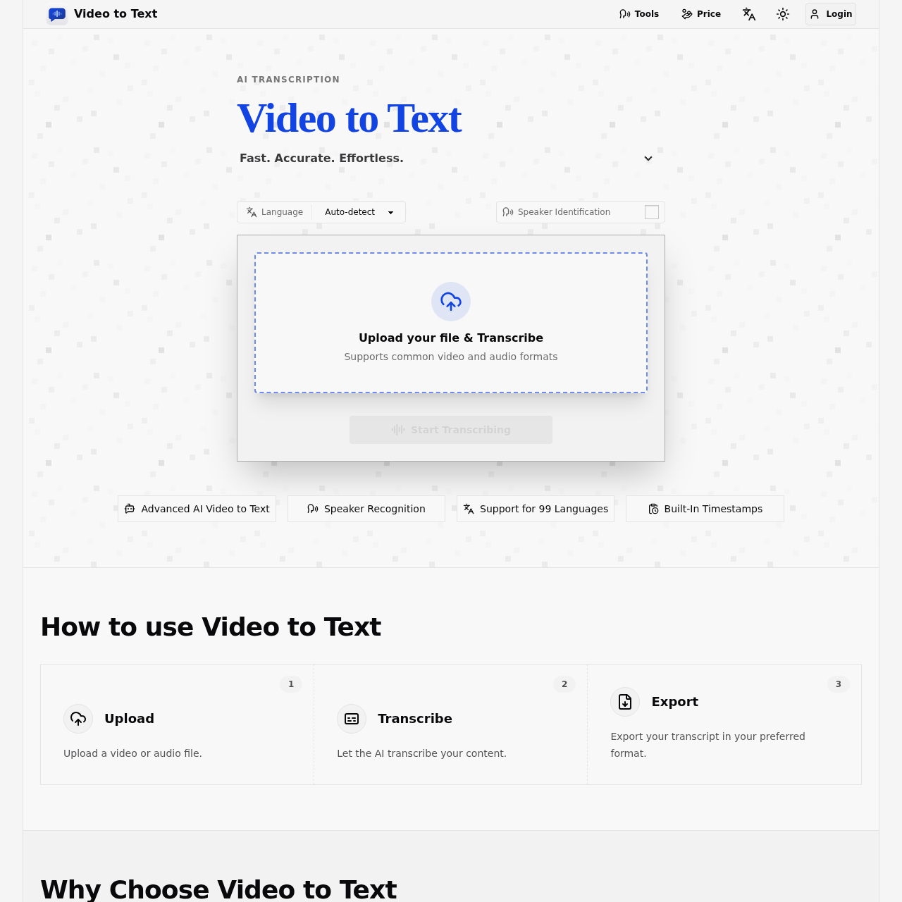 AI-Powered Video and Audio Transcription in 99 Languages with Speaker Identification and Timestamps