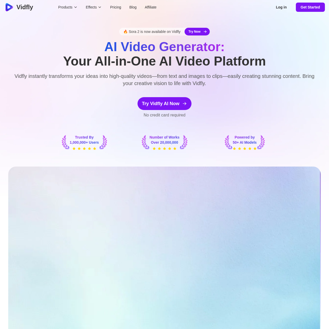Vidfly AI Video Generator: Instantly Create Stunning Videos with AI. Transform Text and Images into Professional Content in Seconds.
