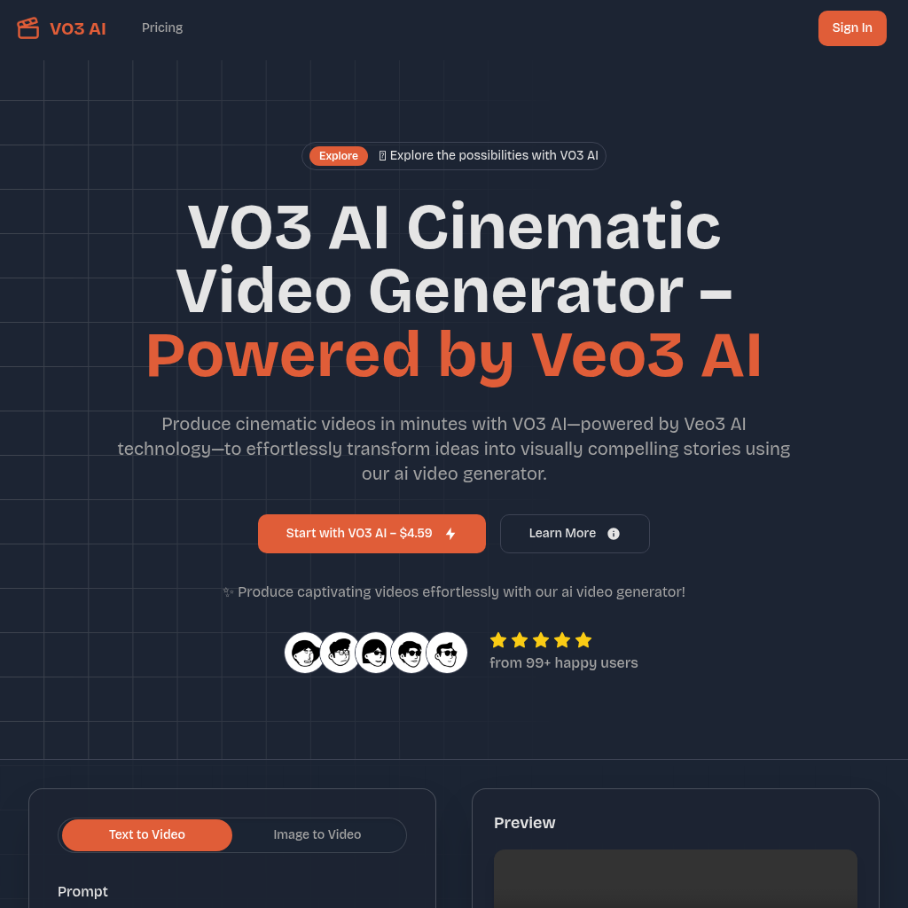 VO3 AI Video Generator | Veo3 AI Video with Sound: Cinematic Video Generation for All