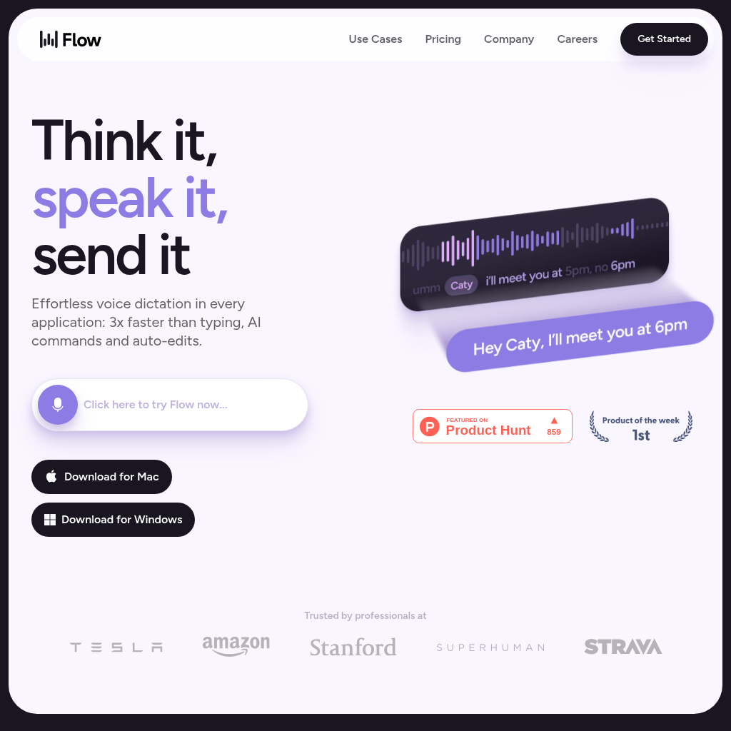 Wispr Flow: Effortless Voice Dictation - Speak naturally, write perfectly & 3x faster in every app