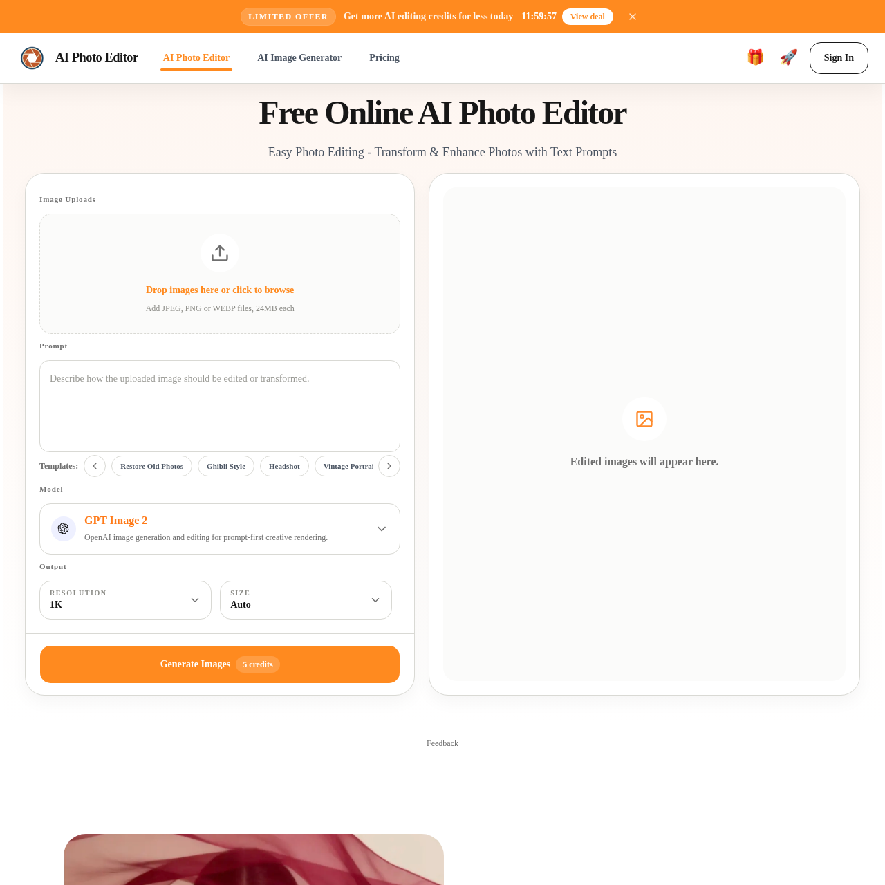 Fast, Simple AI-Powered Photo Editing Online Fast, Simple AI-Powered Photo Editing Online