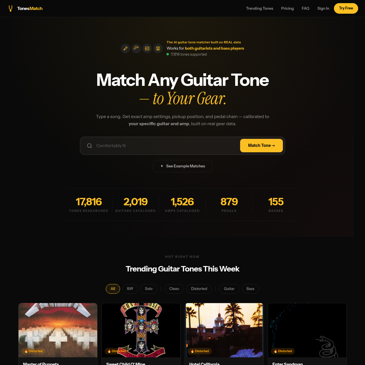 Guitar tone matcher Guitar tone matcher